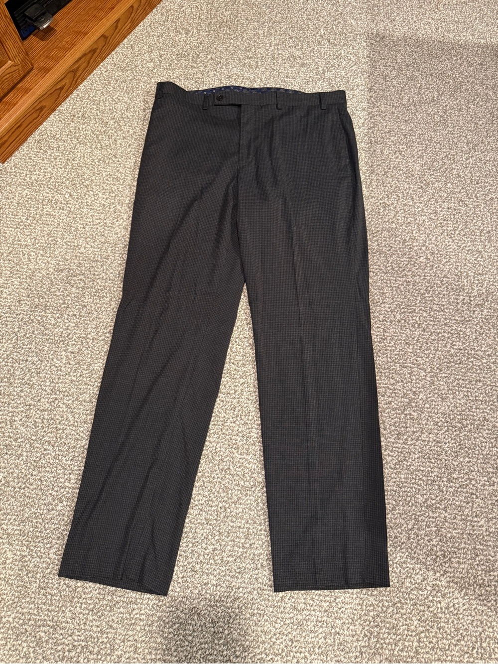 Lauren Ralph Lauren Dark Gray Black Plaid Dress Pants 36x32